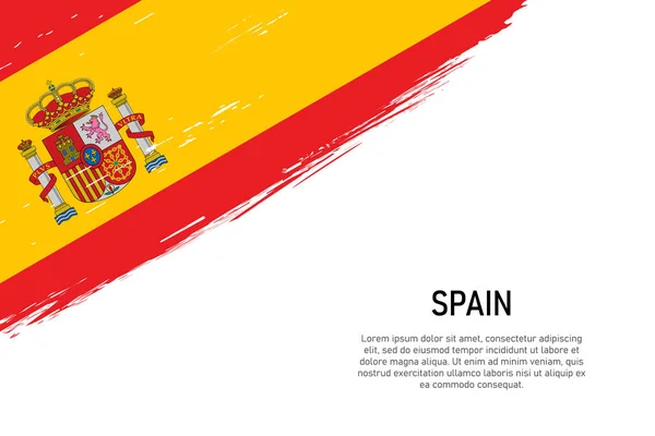 Grunge Styl Tahu Štětcem Pozadí Vlajkou Španělska Šablona Pro Nápis — Stockový vektor