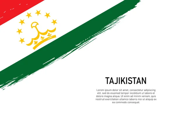 Grunge Stil Pinselstrich Hintergrund Mit Flagge Von Tadschikistan Vorlage Für — Stockvektor