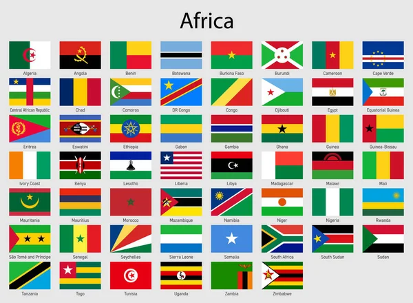 Set Flags African Countries All Africa Flag Collection — Stock Vector