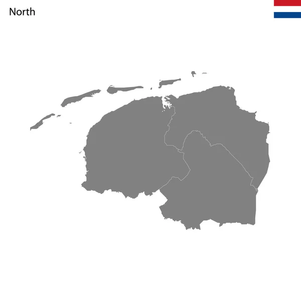 Mapa Alta Calidad Región Norte Los Países Bajos Con Fronteras — Archivo Imágenes Vectoriales