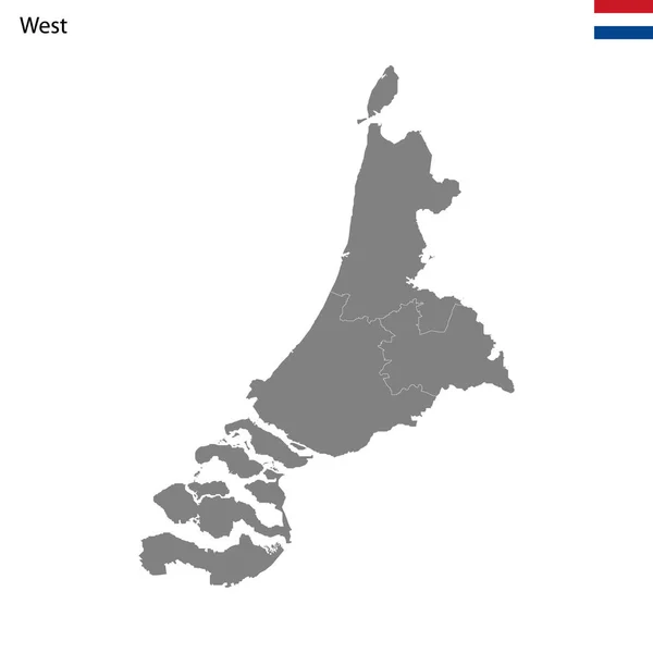 荷兰西部地区 与各省接壤 — 图库矢量图片
