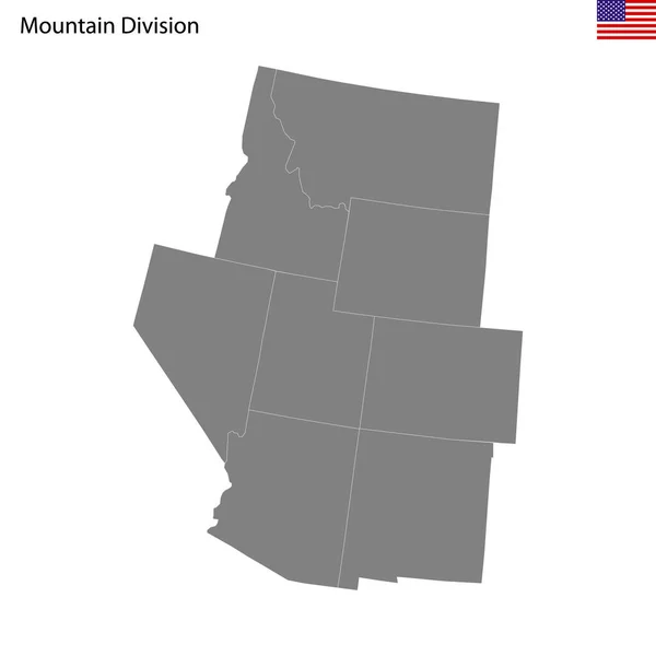 Mapa Alta Calidad División Montaña Los Estados Unidos América Con — Vector de stock