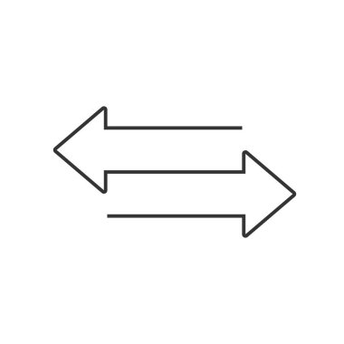 İki zıt ok ikonu. Aktarım vektör işareti 