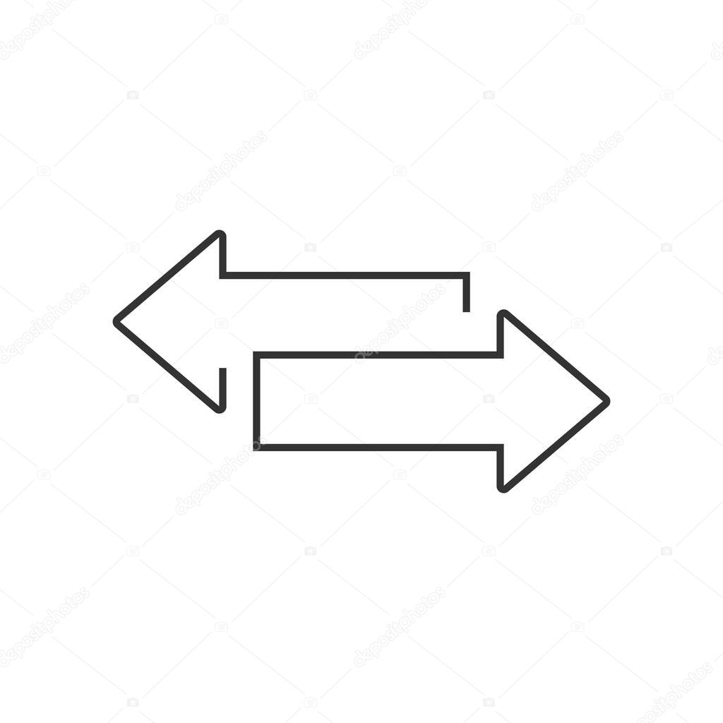 Two opposite arrows icon. Transfer vector sign