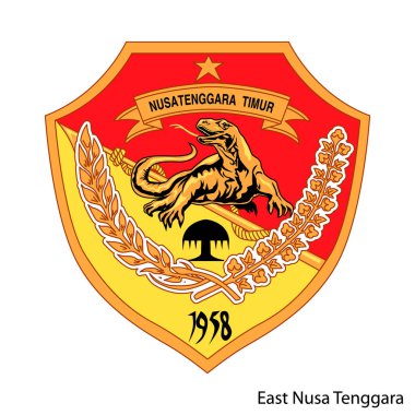 Coat of Arms of East Nusa Tenggara Endonezya 'nın bir bölgesidir. Vektör heraldik amblem