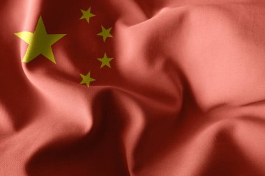 Çin 'in 3D gerçekçi ipek bayrağını sallıyor
