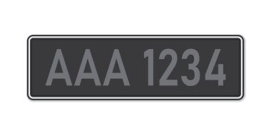 Arabanın plakası. Malezya 'nın araç ruhsatı. Standart boyutlar