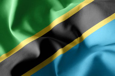 Tanzanya 'nın 3D gerçekçi ipek bayrağı