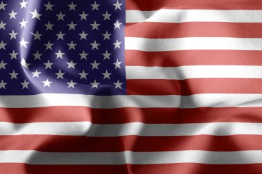 ABD 'nin 3D gerçekçi ipek bayrağı