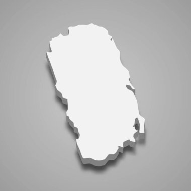 Vietnam 'ın Binh Dinh eyaletinin 3d izometrik haritası, vektör illüstrasyonu