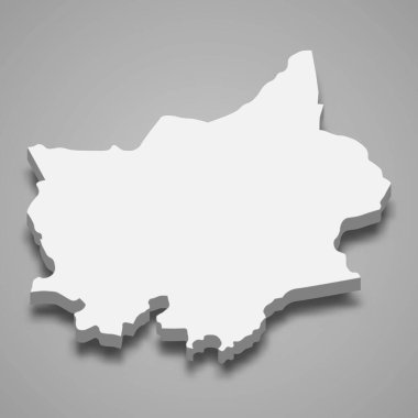 Vietnam 'ın Binh Phuoc eyaletinin 3d izometrik haritası, vektör illüstrasyonu