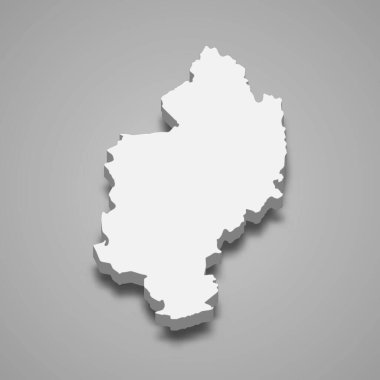 Kachin 3d izometrik haritası Myanmar 'ın bir bölgesidir.