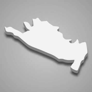 Vietnam 'ın Ninh Binh eyaletinin 3d izometrik haritası, vektör illüstrasyonu