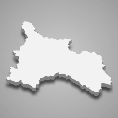 Vietnam 'ın Son La eyaletinin 3d izometrik haritası, vektör illüstrasyonu