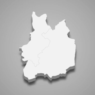 Sri Lanka 'nın Uva Eyaleti' nin 3d izometrik haritası, vektör illüstrasyonu