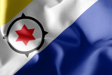 Bonaire, Hollanda 'da bir şehirdir. Rüzgâr bayraklarında sallanan tekstil arka planı
