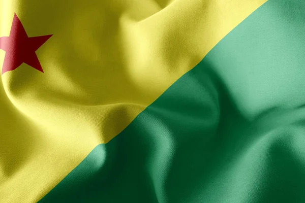 Флаг Иллюстрации Акко Является Штатом Бразилия Размахивание Текстильном Фоне Флага — стоковое фото