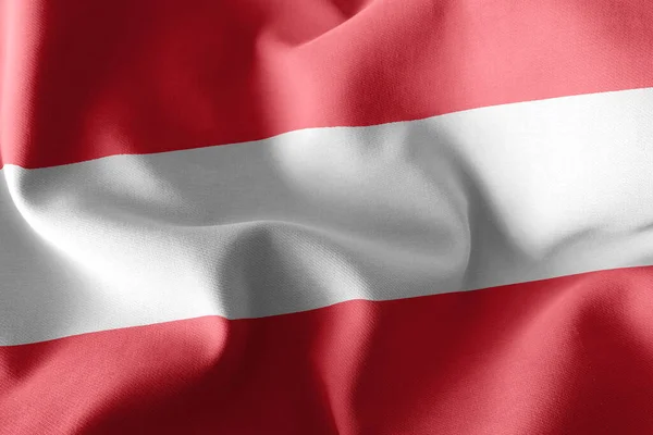 Illustration Flag Austria Waving Wind Flag Textile Background — Stock Photo, Image