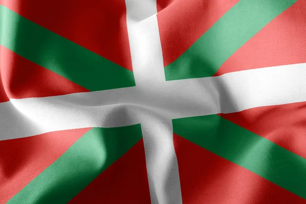 Illusztráció Zászló Baszkföld Egy Régió Spanyolország Integetett Szél Zászló Textil — Stock Fotó