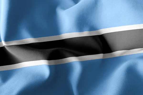 Illustration Closeup Flag Botswana Waving Wind Flag Textile Background — Stock Photo, Image