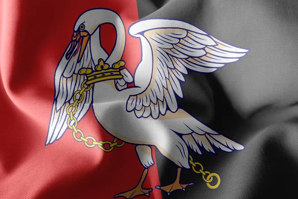 Illustration Flagga Buckinghamshire Ett Län England Vinka Vind Flagga Textil — Stockfoto