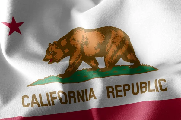 Illustration Flag California Una Región Estados Unidos Ondeando Sobre Fondo — Foto de Stock