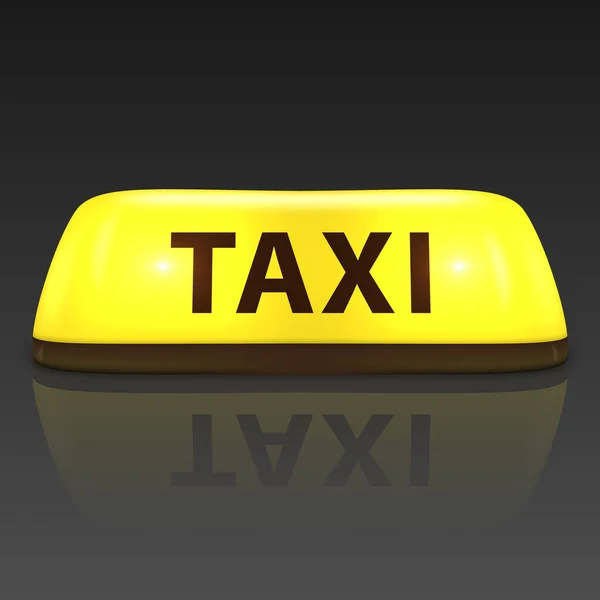 Letrero Techo Taxi Amarillo Icono Servicio Lámpara Luz Aislado — Archivo Imágenes Vectoriales