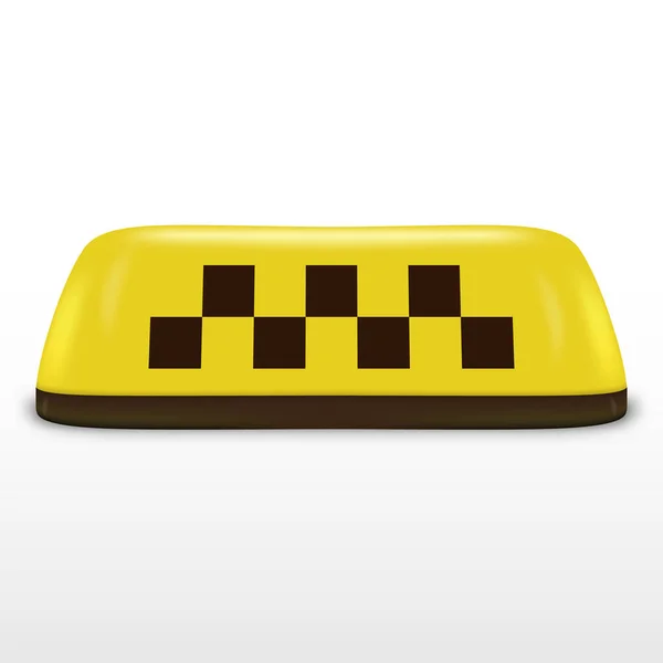 Letrero Techo Taxi Amarillo Icono Servicio Lámpara Luz Aislado — Vector de stock