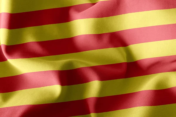 Drapeau Illustration Catalogne Est Une Région Espagne Agitant Sur Fond — Photo