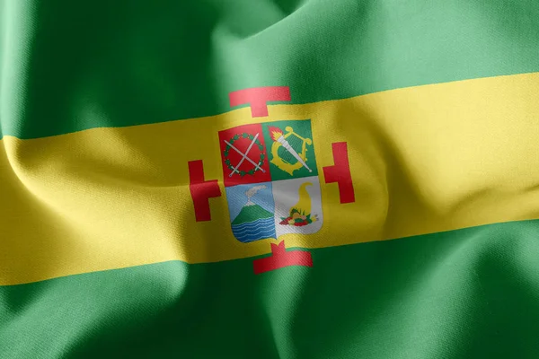 Ilustrační Vlajka Cauca Oblast Kolumbie Waving Wind Flag Textile Background — Stock fotografie