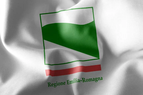 Emilia Romagna Talya Bir Şehirdir Rüzgâr Bayraklarında Sallanan Tekstil Arka — Stok fotoğraf