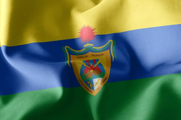 Флаг Гвинии Иллюстрации Является Регионом Колумбии Размахивание Текстильном Фоне Флага — стоковое фото