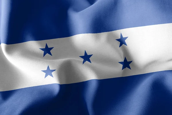 Флаг Гондураса Трехмерной Иллюстрацией Размахивание Текстильном Фоне Флага Ветра — стоковое фото