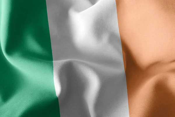 Illustration Flagge Von Irland Auf Dem Textilen Hintergrund Der Windfahne — Stockfoto