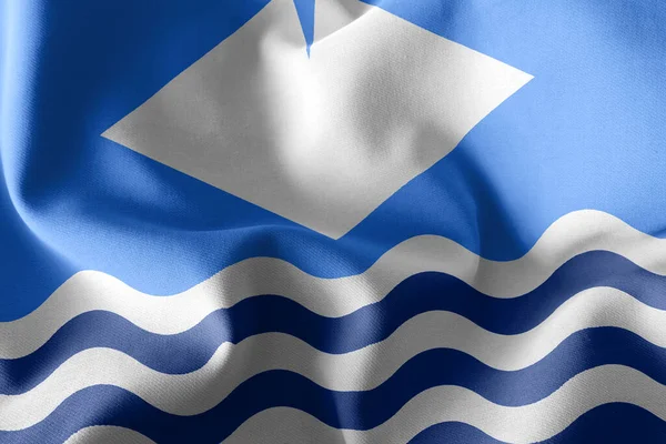 Flaga Ilustracji Wyspy Wight Jest Hrabstwem Anglii Machanie Tle Tekstylnym — Zdjęcie stockowe