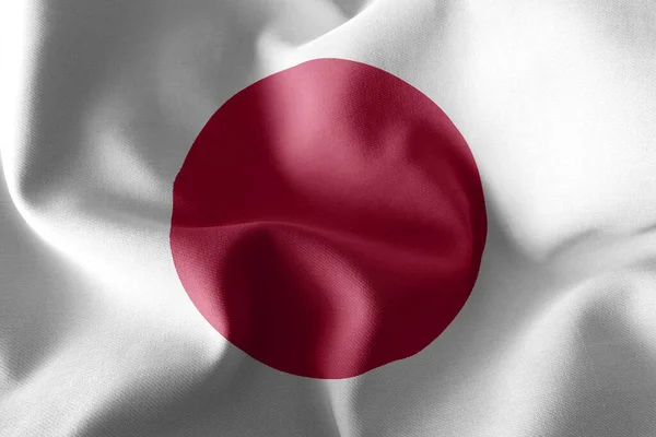 Bandera Ilustración Japón Ondeando Sobre Fondo Textil Bandera Del Viento — Foto de Stock