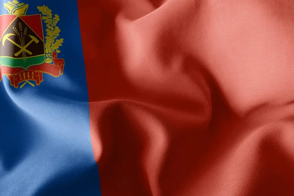 Bandera Ilustración Del Óblast Kemerovo Una Región Rusia Ondeando Sobre — Foto de Stock
