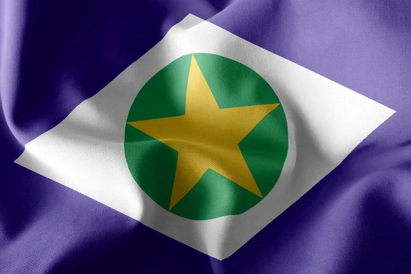 Illustratie Vlag Van Mato Grosso Een Staat Van Brazilië Wuiven — Stockfoto