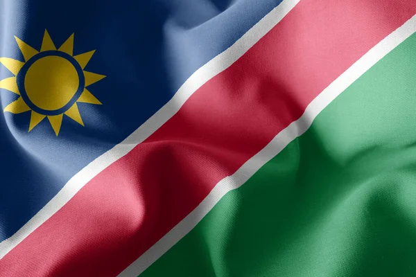 Illustration Flagge Von Namibia Auf Dem Textilen Hintergrund Der Windfahne — Stockfoto