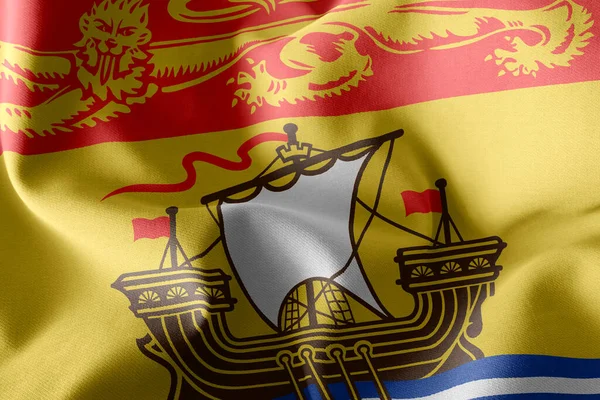 Illustration Flag New Brunswick Region Canada Waving Wind Flag Textile — Stock Photo, Image