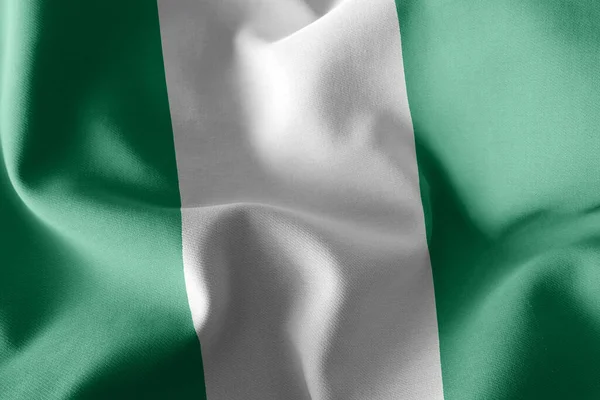 Illustration Flag Nigeria Waving Wind Flag Textile Background — Stock Photo, Image