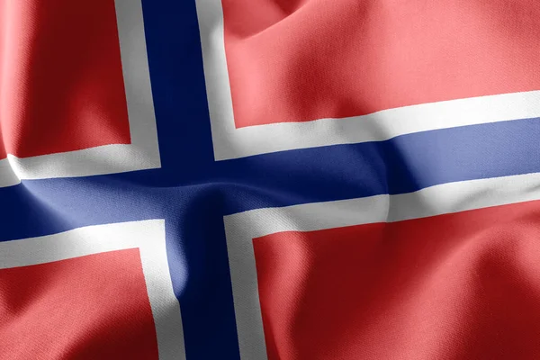 Illustration Flagge Von Norwegen Auf Dem Textilen Hintergrund Der Windfahne — Stockfoto