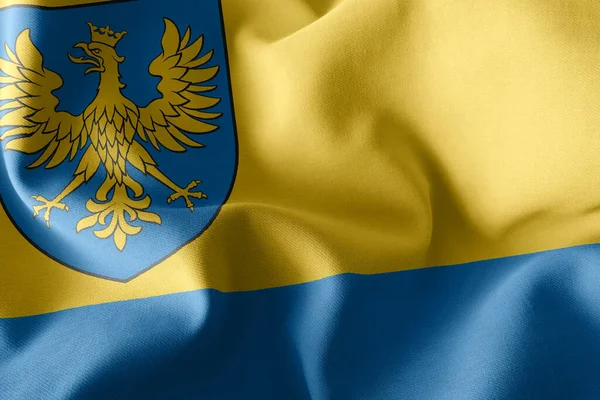 Σημαία Τρισδιάστατης Απεικόνισης Του Opole Voivodship Είναι Μια Περιοχή Της — Φωτογραφία Αρχείου