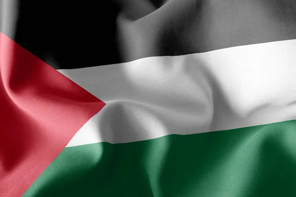 Illustration Flagge Von Palästina Auf Dem Textilen Hintergrund Der Windfahne — Stockfoto
