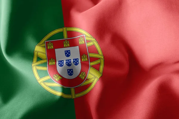 Bandeira Ilustração Portugal Acenando Sobre Bandeira Vento Fundo Têxtil — Fotografia de Stock