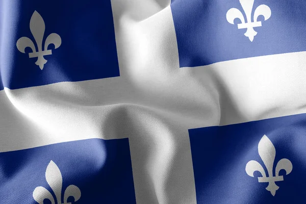 Illustration Flagge Von Quebec Ist Eine Region Von Kanada Auf — Stockfoto