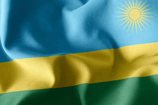 Illustratie Vlag Van Rwanda Wuiven Wind Vlag Textiel Achtergrond — Stockfoto