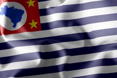 Sao Paulo, Brezilya 'da bir eyalettir. Rüzgâr bayraklarında sallanan tekstil arka planı