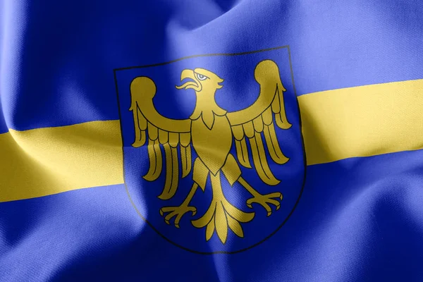 Illustration Flagge Der Woiwodschaft Schlesien Ist Eine Region Von Polen — Stockfoto