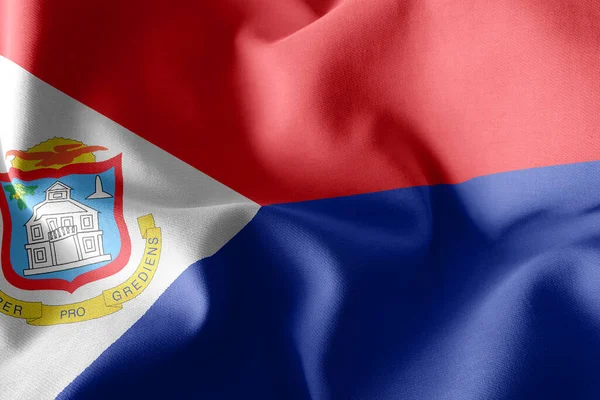 Bandeira Ilustração Sint Maarten Uma Região Holanda Acenando Sobre Bandeira — Fotografia de Stock